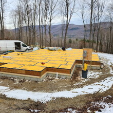 Custom built home under construction in Dorset, Vermont